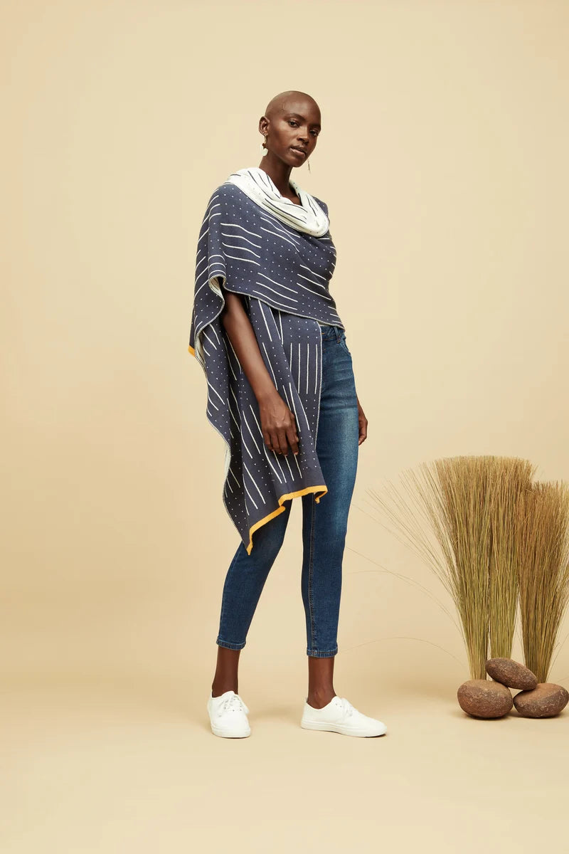 Kichan Wrap - Navy Linen
