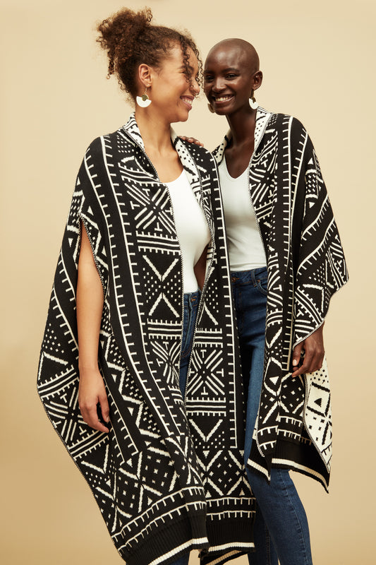 Kichana Wrap - Black Ecru