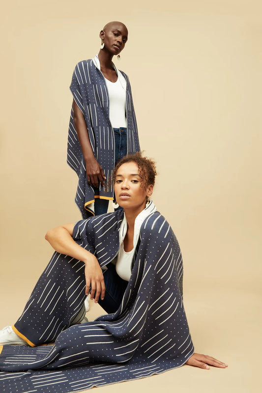Kichan Wrap - Navy Linen