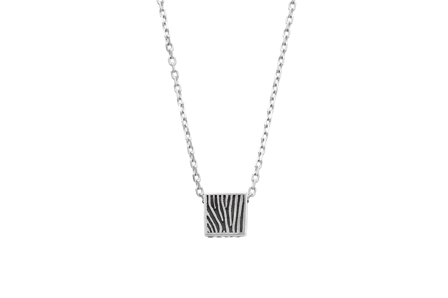 Zebra Cube Necklace