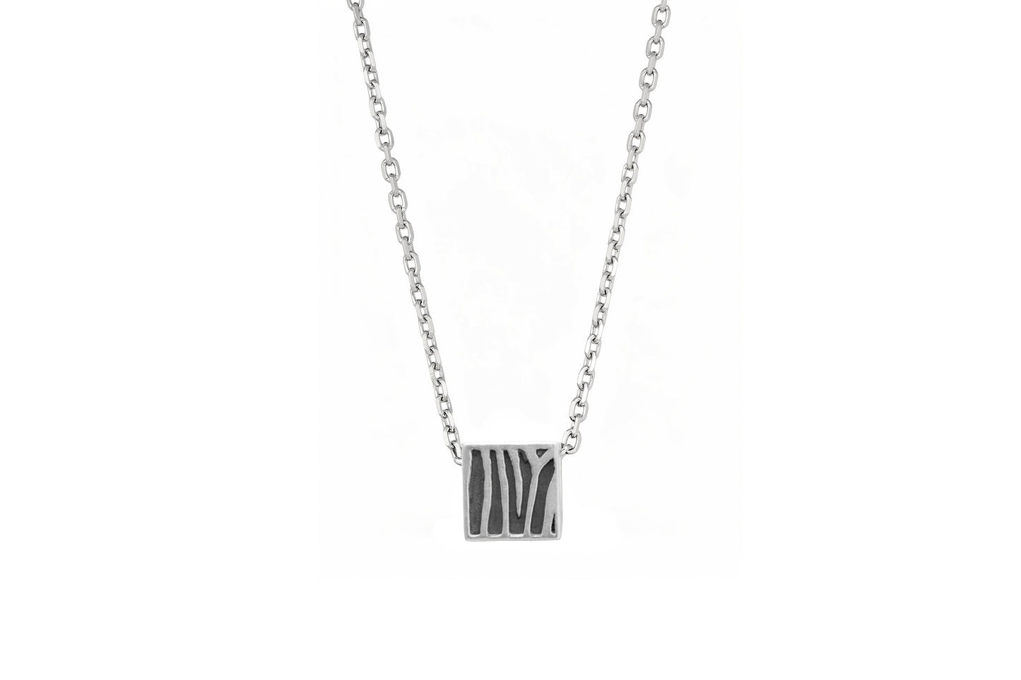 Zebra Cube Necklace