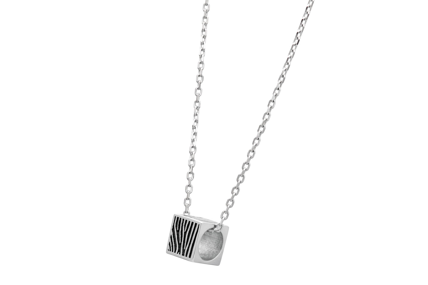 Zebra Cube Necklace