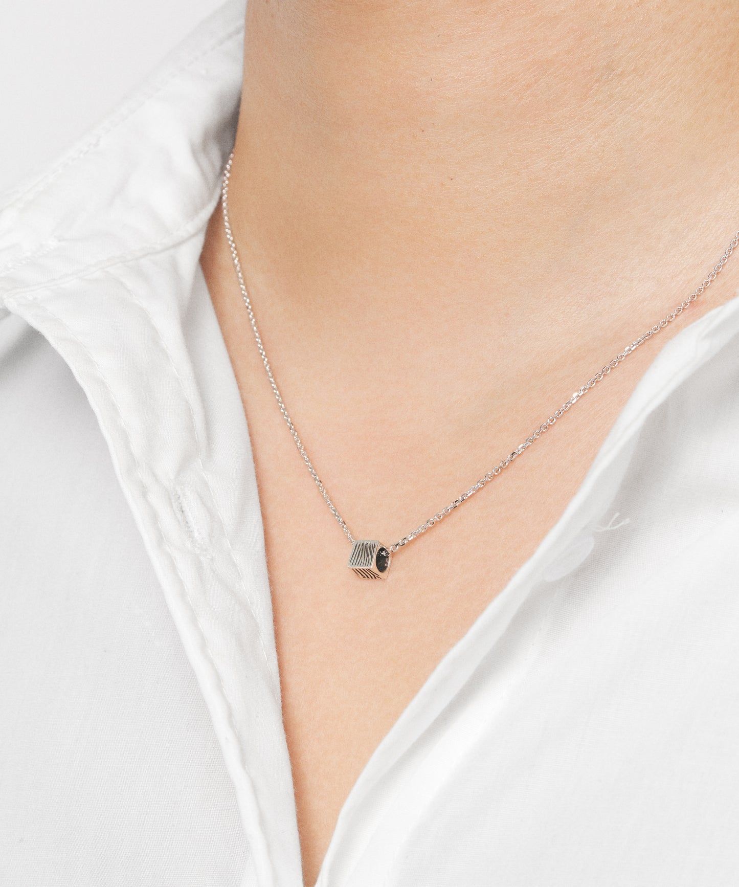 Zebra Cube Necklace
